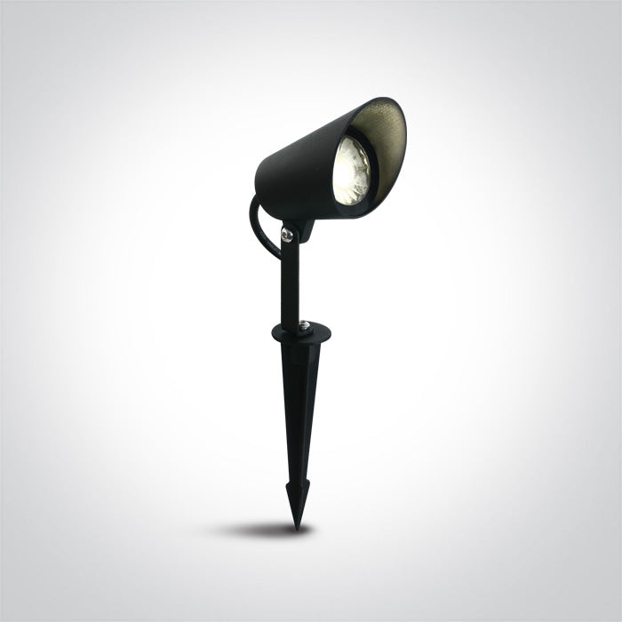 One Light 67458/B/W BLACK LED 8W WW 38deg IP65 SPIKE 24vDC DIMMABLE