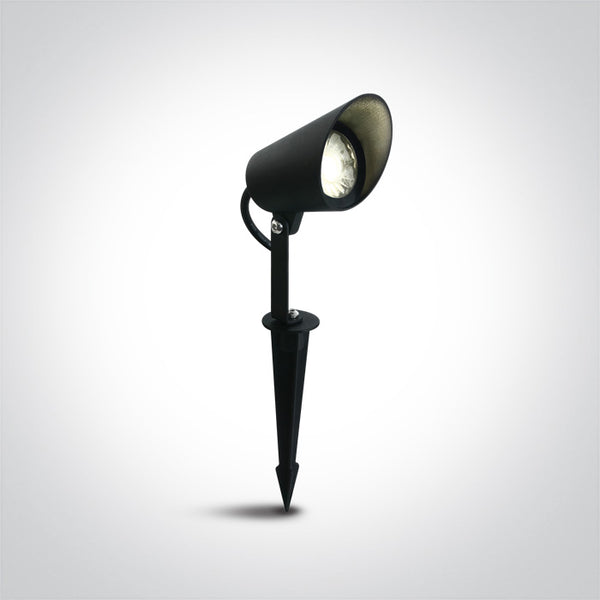 One Light 67458/B/W BLACK LED 8W WW 38deg IP65 SPIKE 24vDC DIMMABLE