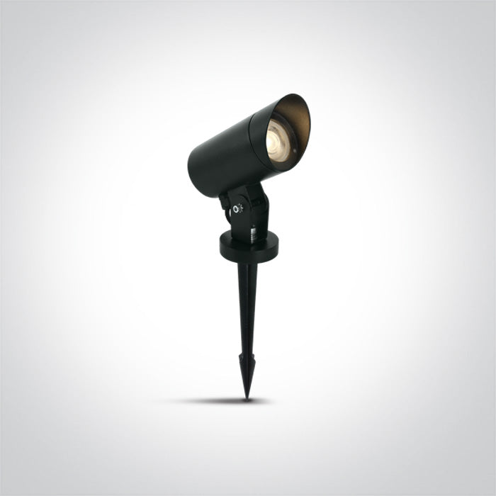One Light 67464G/B BLACK GARDEN SPIKE GU10 10W IP65 WITH SPIKE