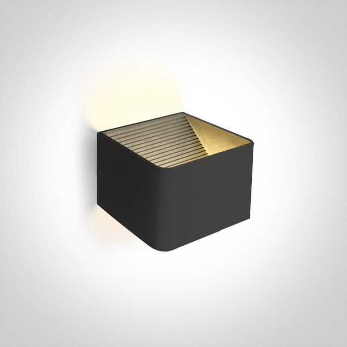 One Light 67466A/B/W BLACK WALL LIGHT LED 6W WW IP20 230V