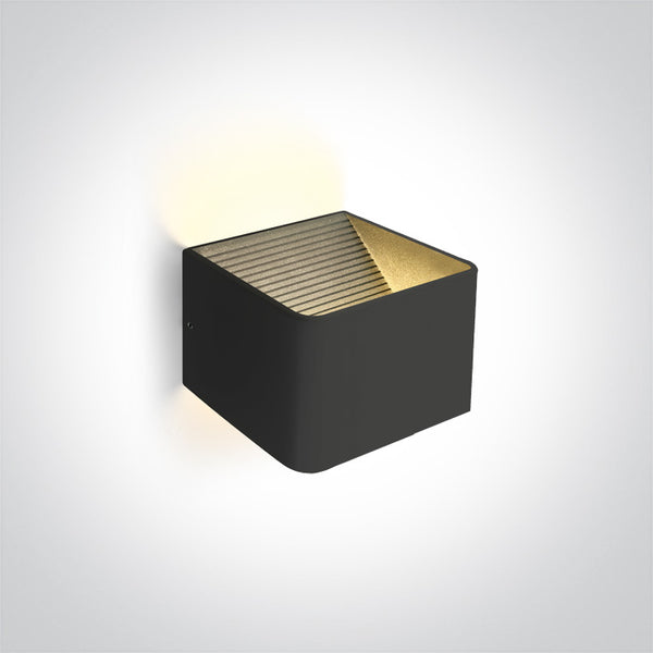 One Light 67466A/B/W BLACK WALL LIGHT LED 6W WW IP20 230V