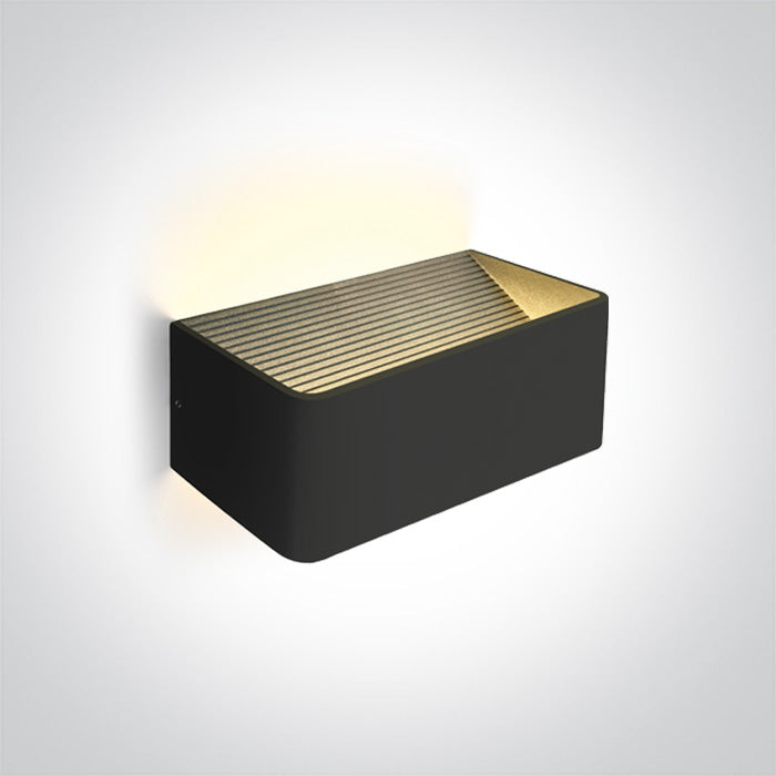 One Light 67466B/B/W BLACK WALL LIGHT LED 6W WW IP20 230V
