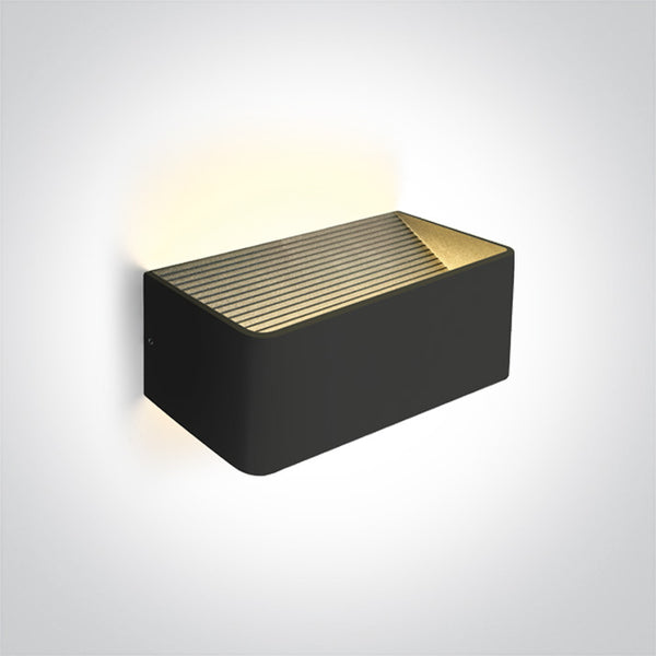 One Light 67466B/B/W BLACK WALL LIGHT LED 6W WW IP20 230V