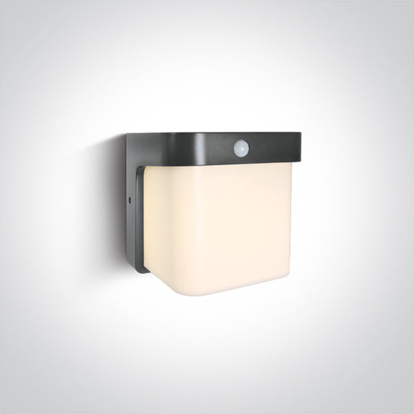 One Light 67492P/AN/W ANTHRACITE WALL LED SENSOR 12W WW IP54 230V