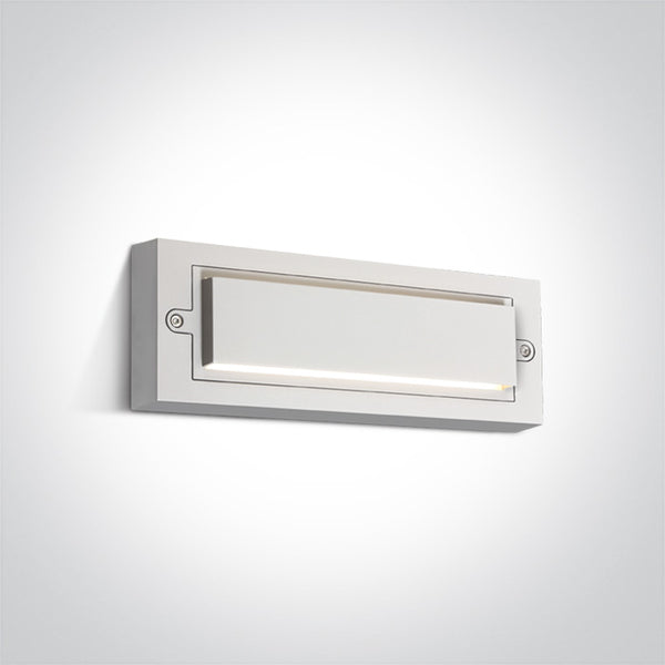 One Light 67502B/W/W WHITE LED WALL LIGHT 6W WW DARK LIGHT IP65 230V