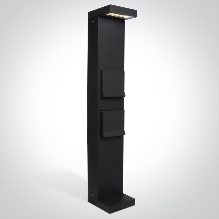 One Light 67508B/AN/C ANTHRACITE BOLLARD 70cm 8W CW IP65 230V 2x SCHUKO 1000w each