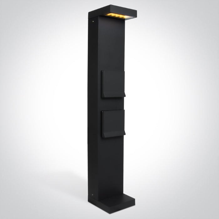 One Light 67508B/AN/W ANTHRACITE BOLLARD 70cm 8W WW IP65 230V 2x SCHUKO 1000w each