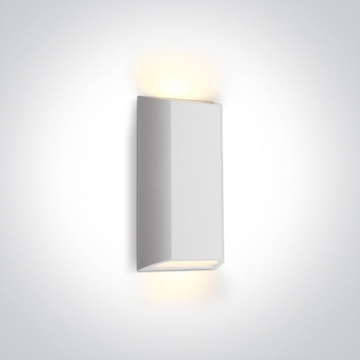 One Light 67512/W/W WHITE LED WALL LIGHT 8W WW IP65 230V