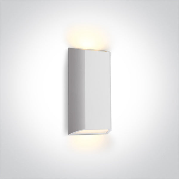 One Light 67512/W/W WHITE LED WALL LIGHT 8W WW IP65 230V