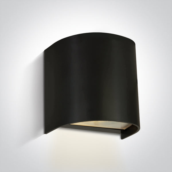 One Light 67536A/B BLACK WALL LIGHT GU10 6W IP65 100-240V