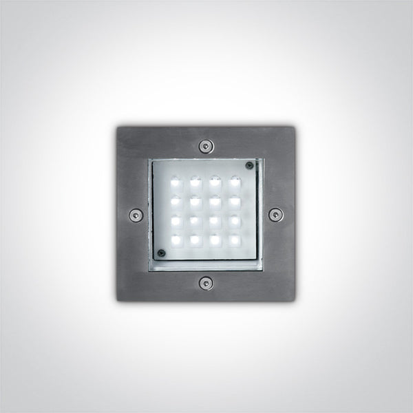 One Light 68001/BL S/STEEL WALL RECESSED BL 1,6w IP54 230v