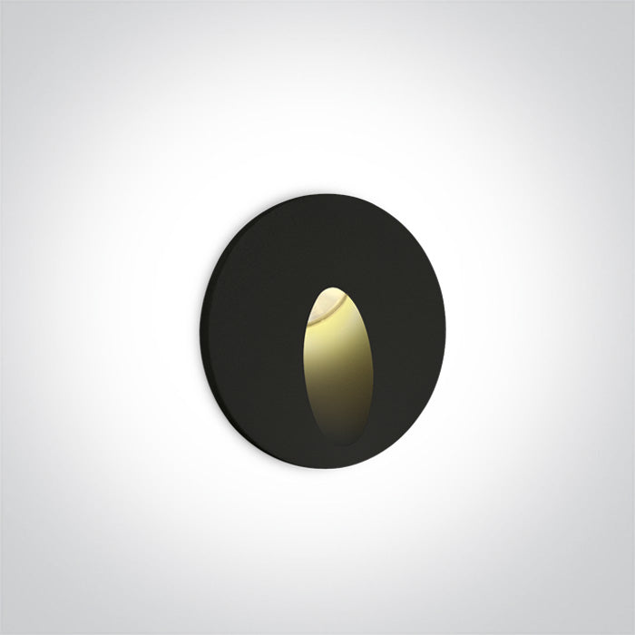 One Light 68030/B/W BLACK RECESSED IP54 1x3w WW 100-240V