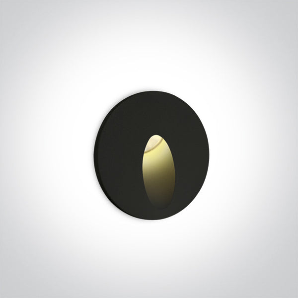 One Light 68030/B/W BLACK RECESSED IP54 1x3w WW 100-240V
