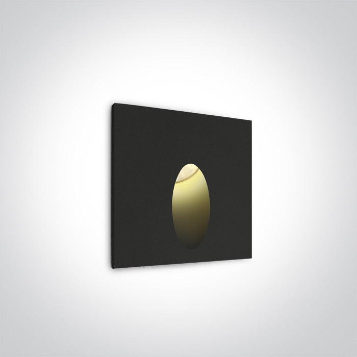 One Light 68032/B/W BLACK RECESSED IP54 1x3W WW 100-240V