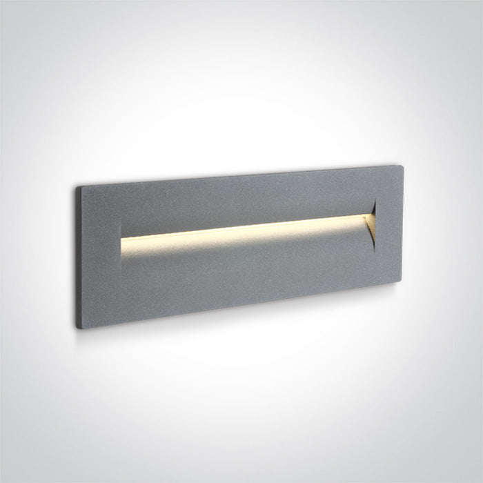 One Light 68066/G/W GREY WALL RECESSED LED 8,5w WW IP65 100-240v