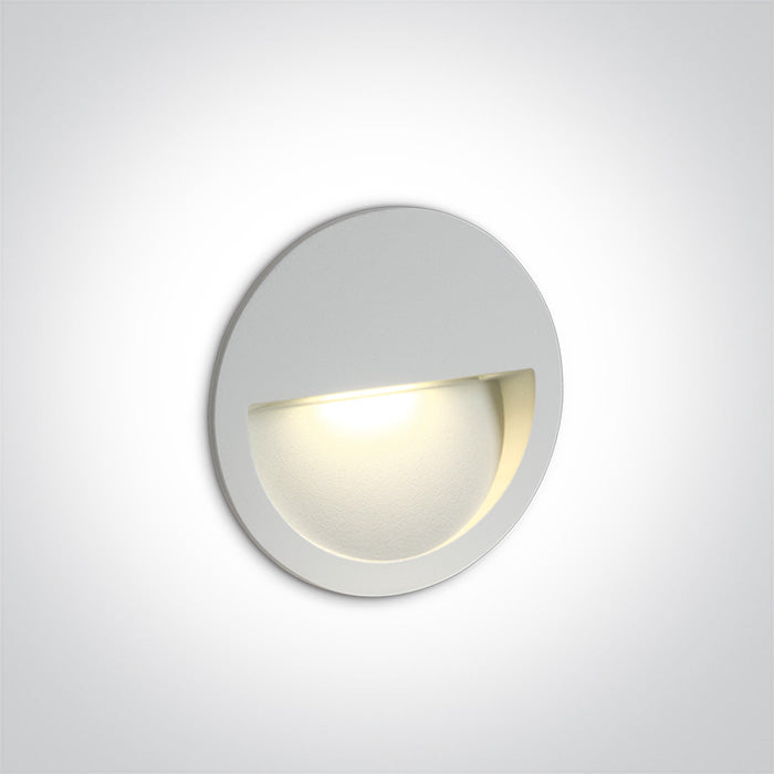 One Light 68068/W/W WHITE WALL RECESSED LED 3W IP65 DARK LIGHT 100-240V