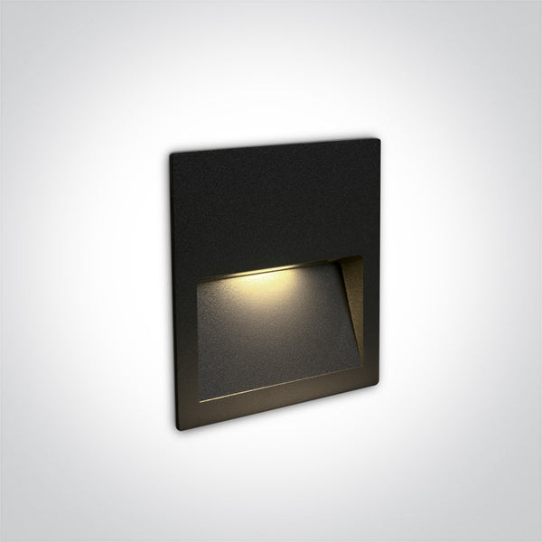 One Light 68068A/B/W BLACK WALL RECESSED LED 4W IP65 DARK LIGHT 100-240V