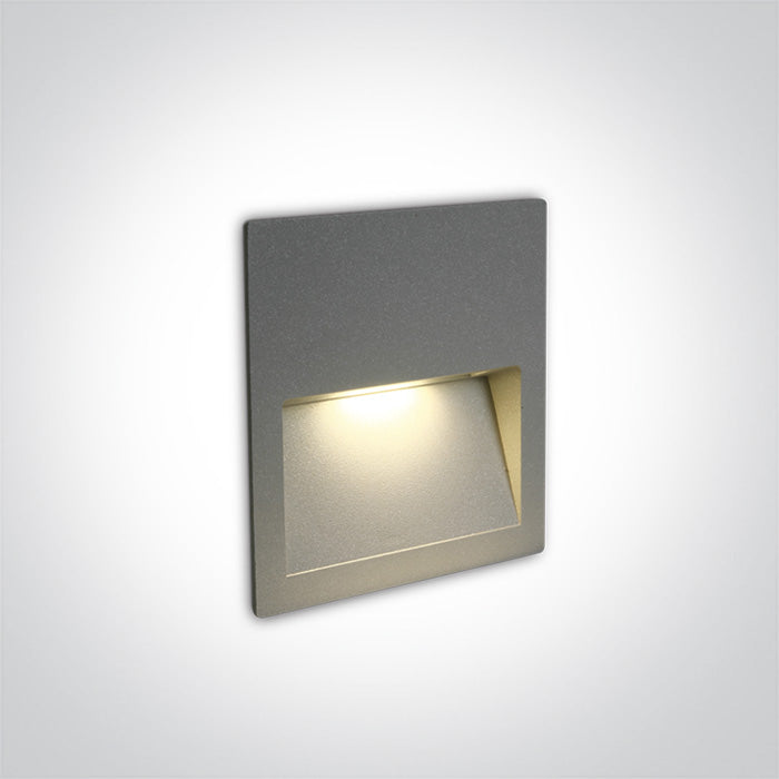 One Light 68068A/G/W GREY WALL RECESSED LED 4W IP65 DARK LIGHT 100-240V