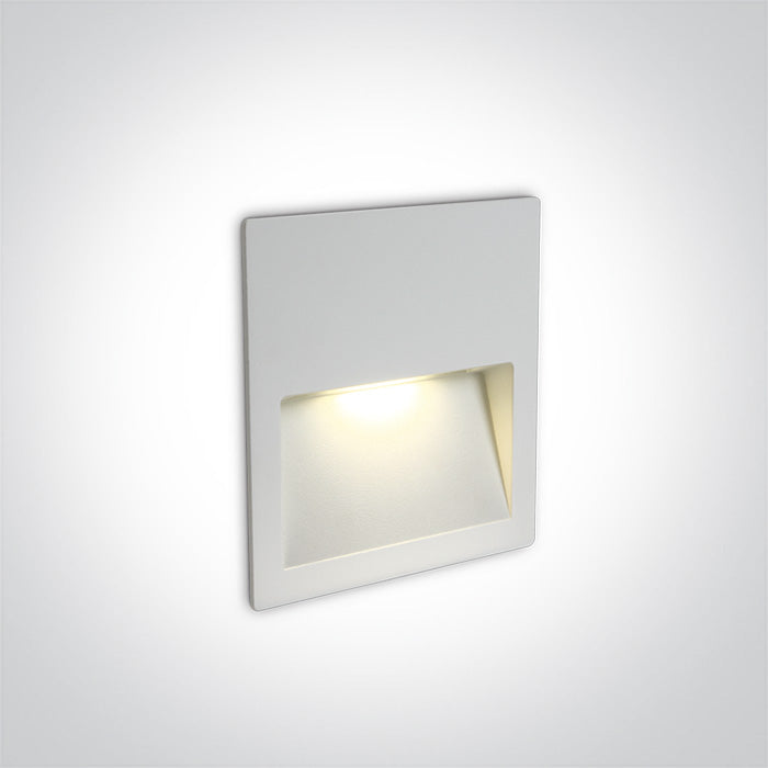 One Light 68068A/W/W WHITE WALL RECESSED LED 3W IP65 DARK LIGHT 100-240V