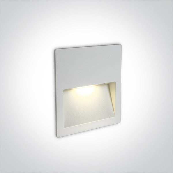 One Light 68068A/W/W WHITE WALL RECESSED LED 3W IP65 DARK LIGHT 100-240V