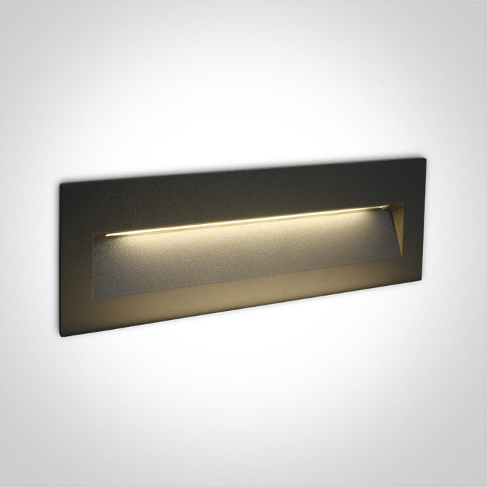 One Light 68068C/AN/W ANTHRACITE WALL RECESSED LED 6W IP65 DARK LIGHT 100-240V
