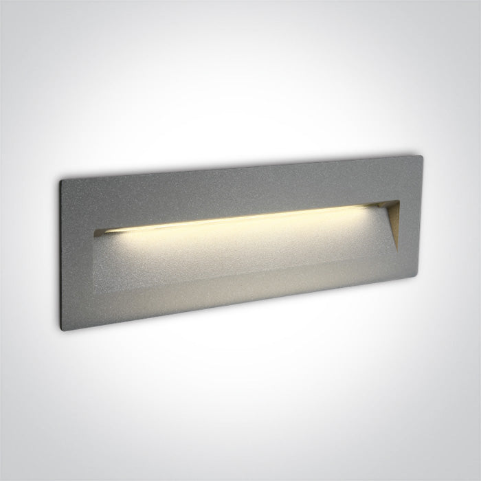 One Light 68068C/G/W GREY WALL RECESSED LED 6W IP65 DARK LIGHT 100-240V