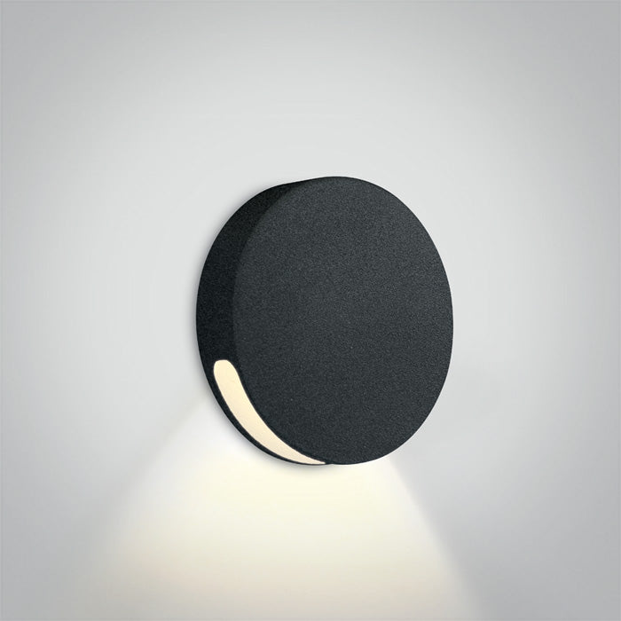 One Light 68074/B/W BLACK IP65 WALL RECESSED COB LED 2w WW 700mA DARK LIGHT