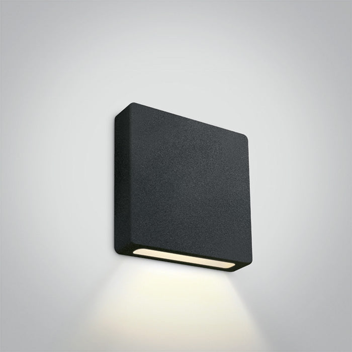 One Light 68074A/B/W BLACK IP65 WALL RECESSED COB LED 2w WW 700mA DARK LIGHT