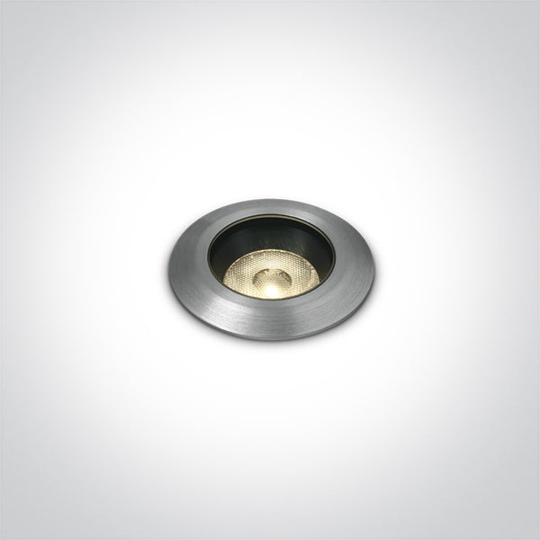 One Light 69056A/W ALUMINIUM IP67 INGROUND COB LED 3W WW 38deg 24V DC DIMMABLE DARK LIGHT