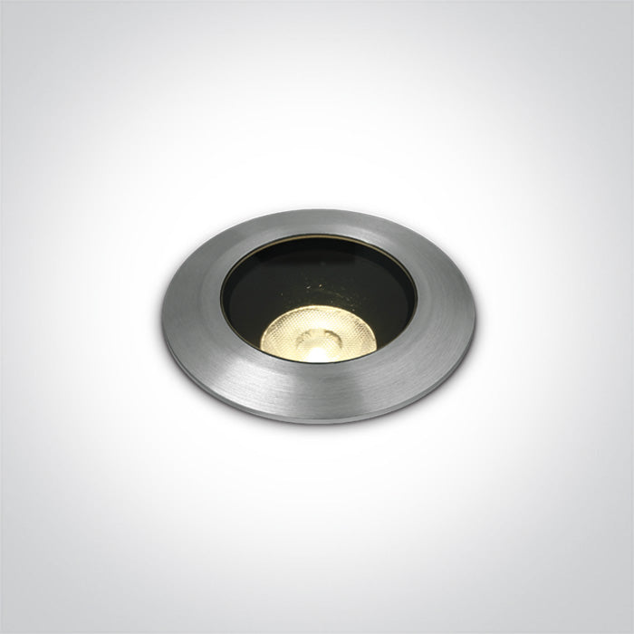 One Light 69056B/W ALUMINIUM IP67 INGROUND COB LED 7W WW 38deg 24V DC DIMMABLE DARK LIGHT