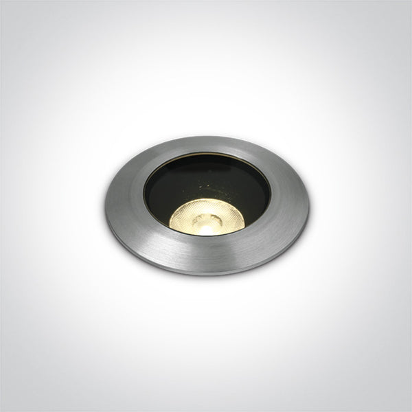 One Light 69056B/W ALUMINIUM IP67 INGROUND COB LED 7W WW 38deg 24V DC DIMMABLE DARK LIGHT