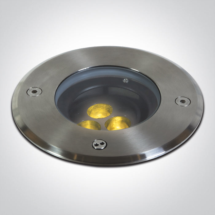 One Light 69074A/W SS316L IP67 INGROUND ADJUSTABLE 3x1,5W WW 230V DARK LIGHT