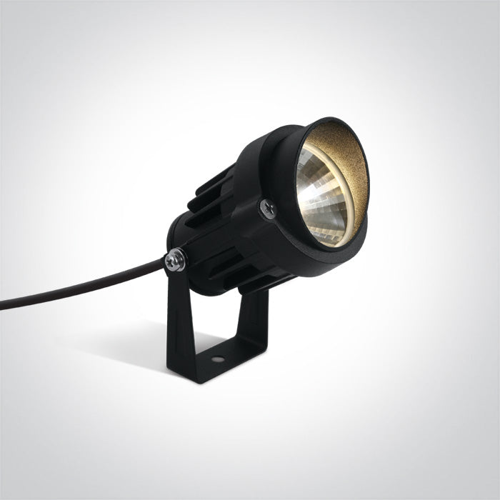 One Light 7068/B/W BLACK LED SPIKE 6W WW 40deg IP65 SPIKE 230V