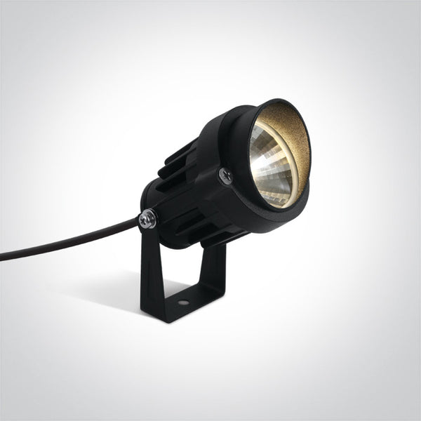 One Light 7068/B/W BLACK LED SPIKE 6W WW 40deg IP65 SPIKE 230V