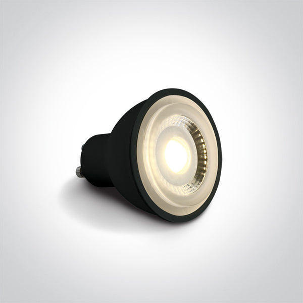 One Light 7306CBG/W BLACK COB LED 6W WW GU10 60deg 230v