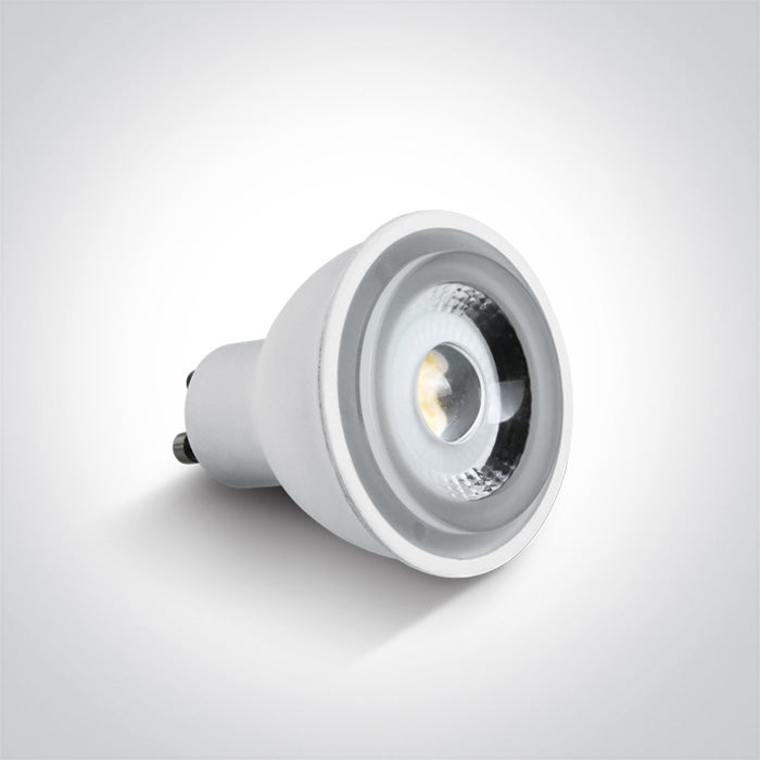 One Light 7306CGD/W WHITE COB LED 6W WW GU10 60deg DIMMABLE 230V
