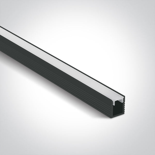 One Light 7901/B BLACK PROFILE 2m FOR 5mm STRIPS + PC OPAL DIFFUSER