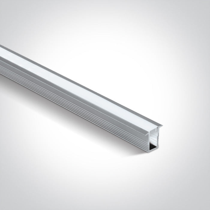 One Light 7901R/AL ALUMINIUM RECESSED PROFILE 2m + PC opal diffuser