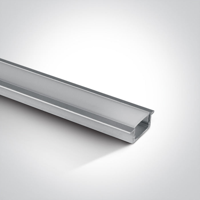 One Light 7902R/AL ALUMINIUM RECESSED PROFILE 2m + PC opal diffuser