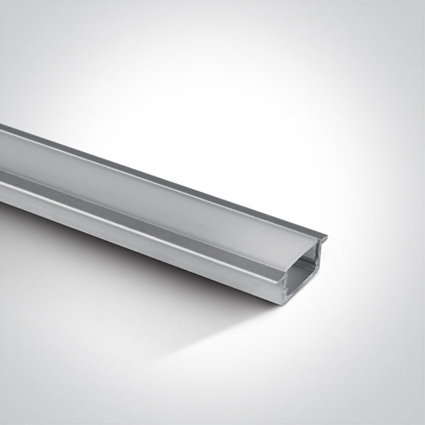 One Light 7902R/AL ALUMINIUM RECESSED PROFILE 2m + PC opal diffuser