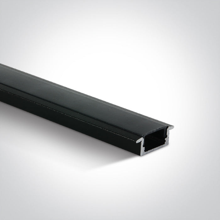 One Light 7902R/B/B BLACK RECESSED PROFILE 2m + BLACK PC diffuser