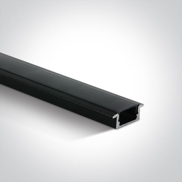 One Light 7902R/B/B BLACK RECESSED PROFILE 2m + BLACK PC diffuser