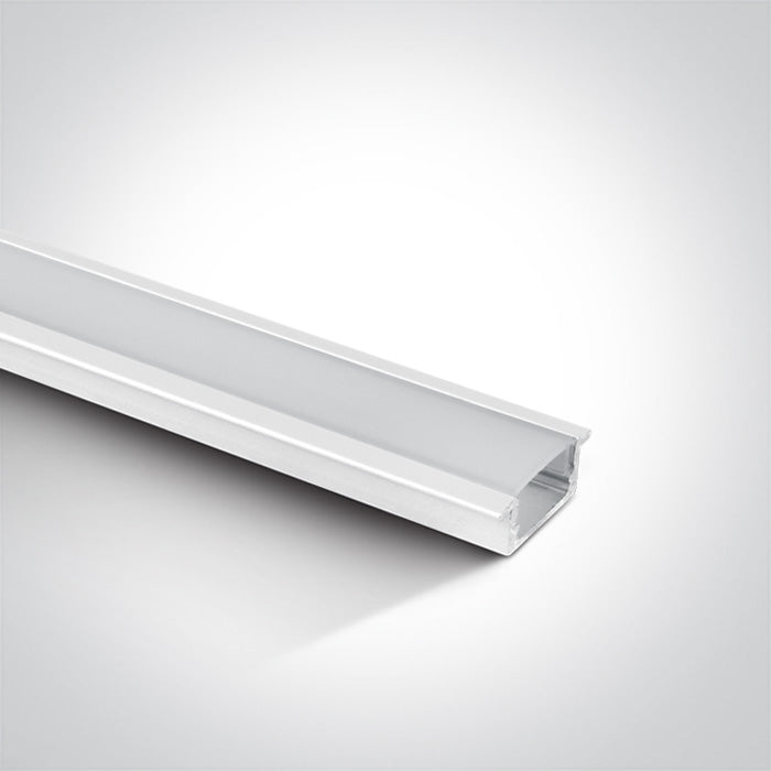 One Light 7902R/W WHITE RECESSED PROFILE 2m + PC opal diffuser