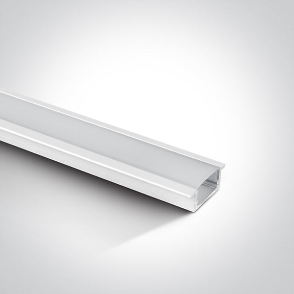 One Light 7902R/W WHITE RECESSED PROFILE 2m + PC opal diffuser