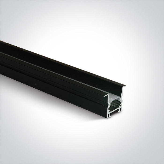 One Light 7903R/B BLACK RECESSED PROFILE 2m + PC Opal diffuser DARK LIGHT