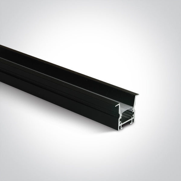 One Light 7903R/B BLACK RECESSED PROFILE 2m + PC Opal diffuser DARK LIGHT