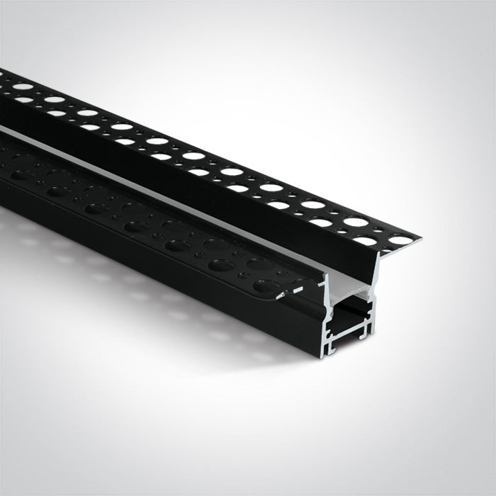 One Light 7903TR/B BLACK TRIMLESS PROFILE 2m FOR 12mm STRIPS + PC Opal DIFFUSER DARK LIGHT