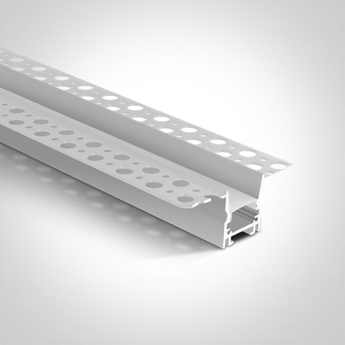 One Light 7903TR/W WHITE TRIMLESS PROFILE 2m FOR 12mm STRIPS + PC Opal DIFFUSER DARK LIGHT