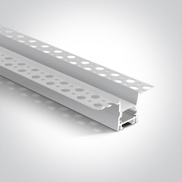 One Light 7903TR/W WHITE TRIMLESS PROFILE 2m FOR 12mm STRIPS + PC Opal DIFFUSER DARK LIGHT