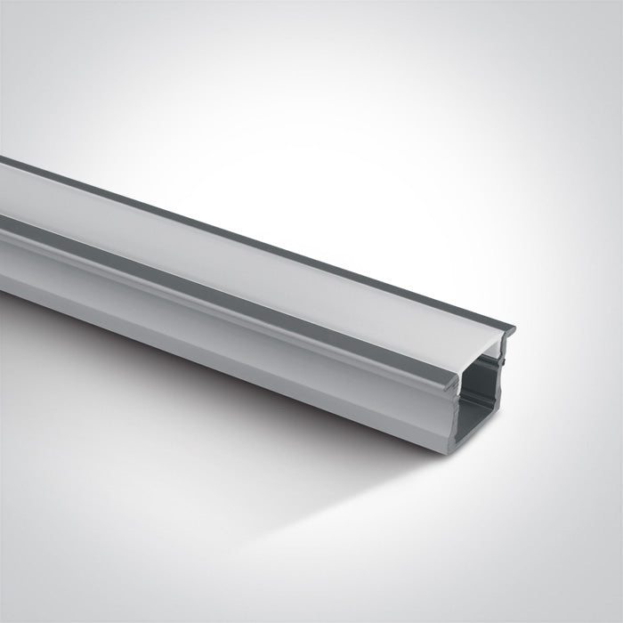 One Light 7904R/AL ALUMINIUM RECESSED PROFILE 2m + PC opal diffuser